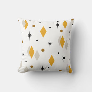 Cojín Decorativo Diamantes de edad espacial Naranja blanco