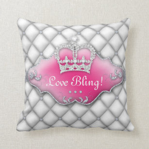 Cojín Decorativo Diamantes de princesa Crown Pillow Tufted Satin