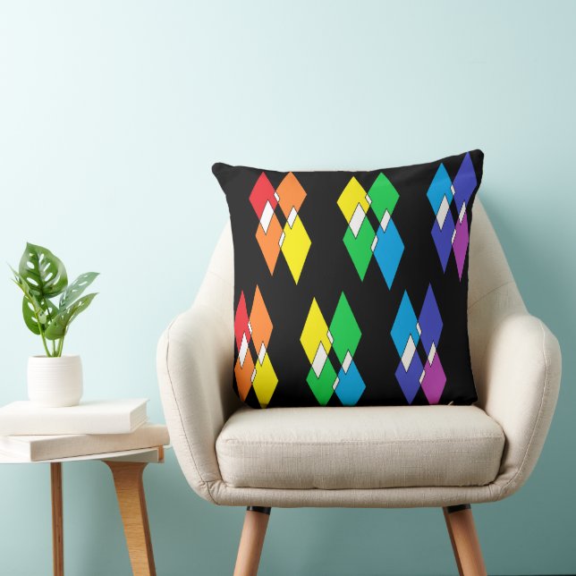 Cojín Decorativo Diamantes del arcoiris (Silla)