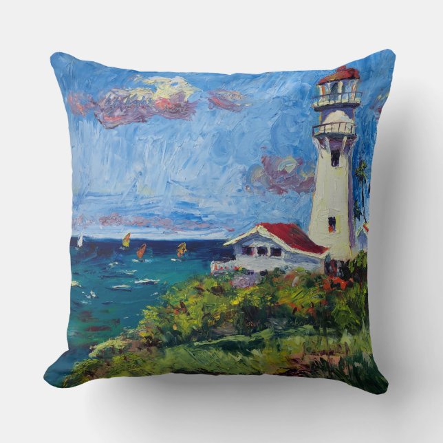 Cojín Decorativo Diamond Head Lighthouse Hawaii pillow (Anverso)