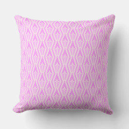 Cojín Decorativo Diamonds & Arrows Pink and White Throw Pillow 