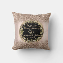 Cojín Decorativo DiamondsHearts Rose Gold Brillo 50 Aniversario