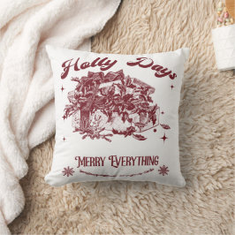 Cojín Decorativo Días de Holly Navidad Vintage