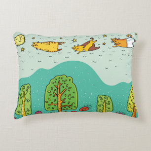 Cojín Decorativo Días Soleados Gatos Voladores Mascotas Bebé Cuarto