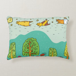 Cojín Decorativo Días soleados, Mascotas de gatos voladores cortan 