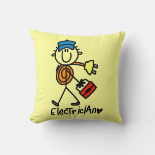 Cojín Decorativo Dibujante electricista de palitos