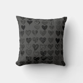 Cojín Decorativo Dibujo Adorable de Crítica del Corazón Negro