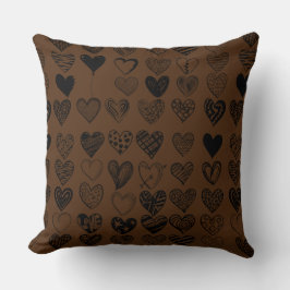 Cojín Decorativo Dibujo Adorable de Crítica del Corazón Negro