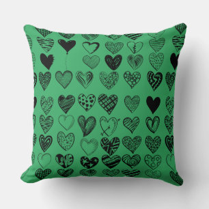 Cojín Decorativo Dibujo Adorable de Crítica del Corazón Negro