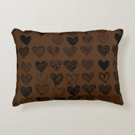 Cojín Decorativo Dibujo Adorable de Crítica del Corazón Negro