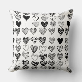 Cojín Decorativo Dibujo Adorable de Crítica del Corazón Negro
