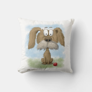 Cojín Decorativo Dibujo animado adorable de perro desaliñado con pe