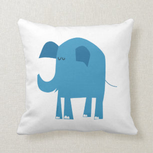 Cojín Decorativo Dibujo animado azul del elefante