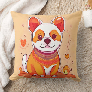 Cojín Decorativo Dibujo animado de Corgi lindo