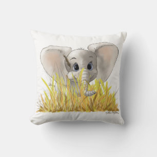 Cojín Decorativo Dibujo animado de elefante bebé dulce