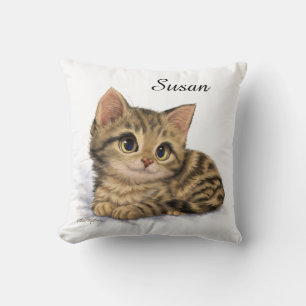 Cojín Decorativo Dibujo animado de gatito atigrado lindo