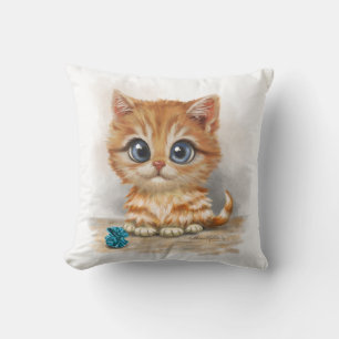 Cojín Decorativo Dibujo animado de gatito naranja