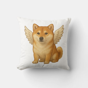Cojín Decorativo Dibujo animado de perro feliz angelical Shiba Inu