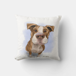 Cojín Decorativo Dibujo animado de Pit Bull lindo