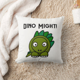 Cojín Decorativo Dibujo animado de Stegosaurus verde lindo con dive
