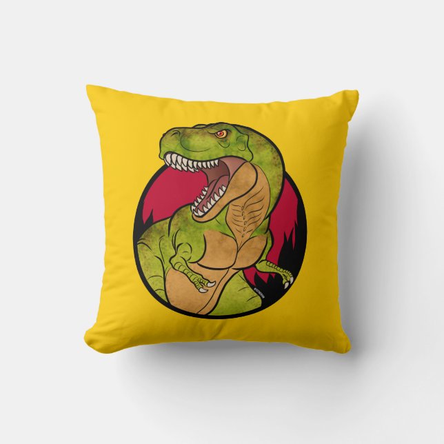 Cojín Decorativo Dibujo animado de T-Rex (Anverso)