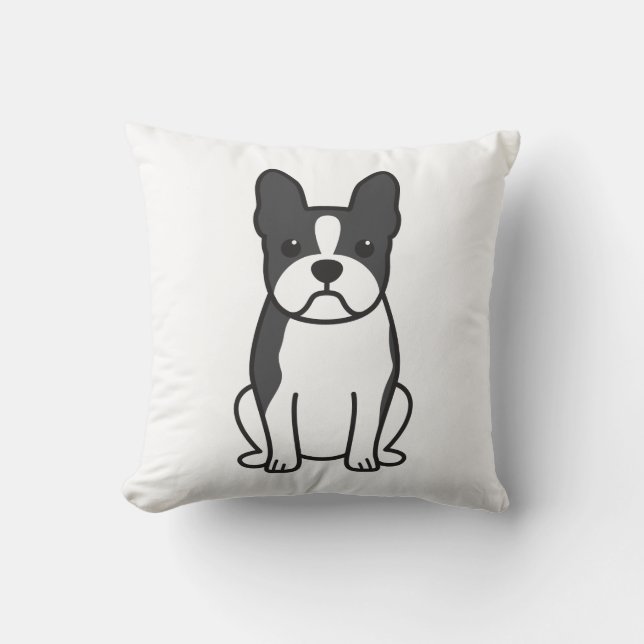 Cojín Decorativo Dibujo animado del perro de Boston Terrier (Anverso)