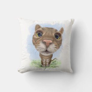 Cojín Decorativo Dibujo animado divertido de gato atigrado
