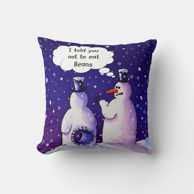 Cojín Decorativo Dibujo animado divertido de los muñecos de nieve (Anverso)