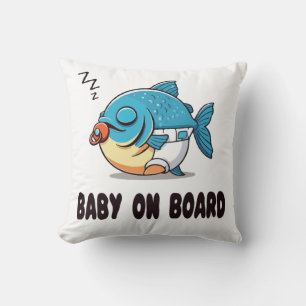 Cojín Decorativo Dibujo Animado Divertido de Pez Bebé Durmiendo - B