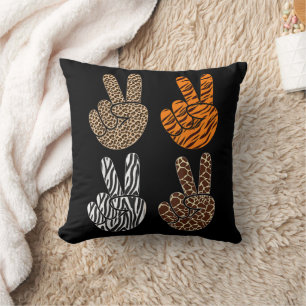 Cojín Decorativo Dibujo Animal Impreso De Señal De Paz Lindo Para N
