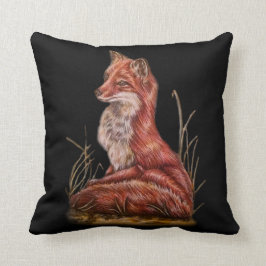 Cojín Decorativo Dibujo animal rojo del arte del Fox