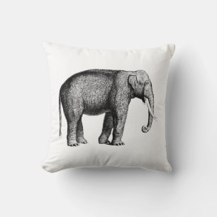 Cojín Decorativo Dibujo Antiguo de Elefante