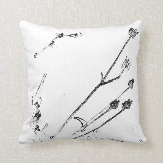 Cojín Decorativo Dibujo blanco de la naturaleza del amortiguador