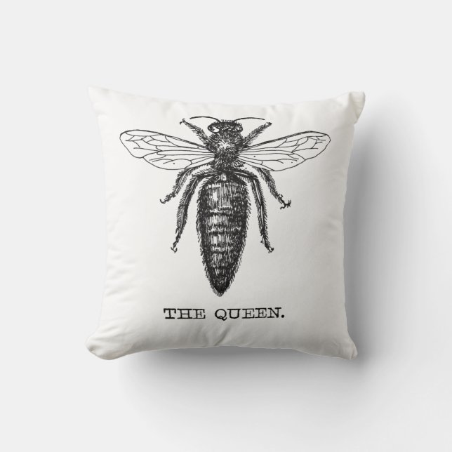 Cojín Decorativo Dibujo clásico del Ilustracion Queen Bee (Anverso)