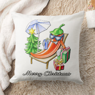 Cojín Decorativo Dibujo cuadrado de navidad de los cerezos blancos