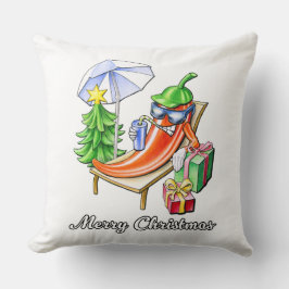 Cojín Decorativo Dibujo cuadrado de navidad de los cerezos blancos