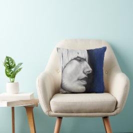 Cojín Decorativo Dibujo de arte original retrato de mujer rubia Isa