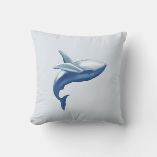 Cojín Decorativo Dibujo de ballena jorobada linda saltando fuera de
