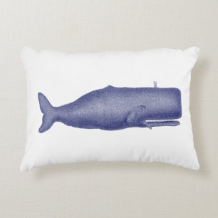 Cojín Decorativo Dibujo de ballena vintage del siglo XIX N