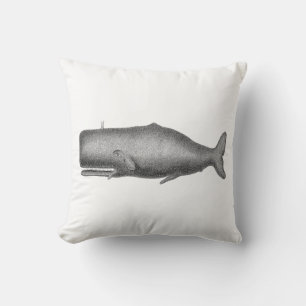 Cojín Decorativo Dibujo de ballenas del siglo XIX