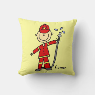 Cojín Decorativo Dibujo de bombero con palitos