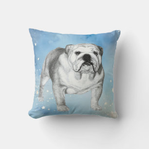 Cojín Decorativo Dibujo de Bulldog en inglés