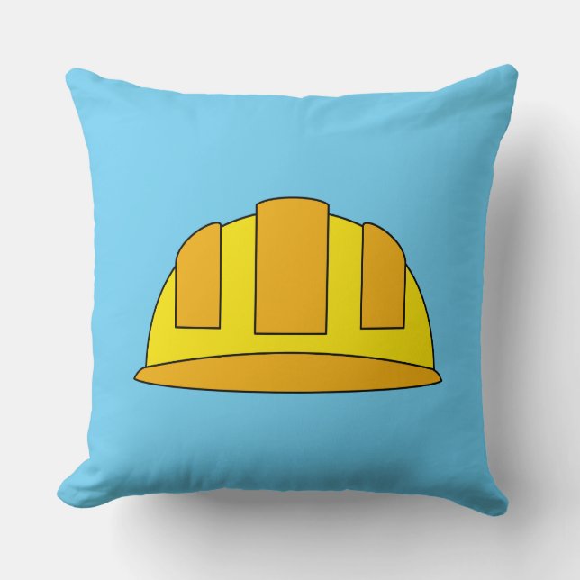 Cojín Decorativo Dibujo de Casco Amarillo (Anverso)