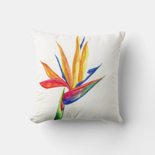 Cojín Decorativo Dibujo de color de pájaro del paraíso