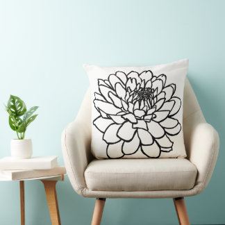 Cojín Decorativo Dibujo de crisantemo