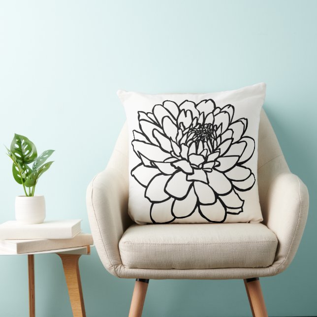 Cojín Decorativo Dibujo de crisantemo (Silla)