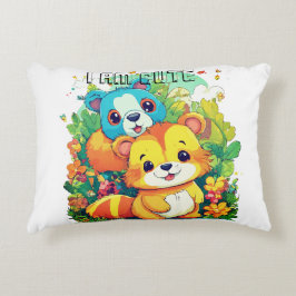 Cojín Decorativo Dibujo de dibujos animados de animal lindo soy lin