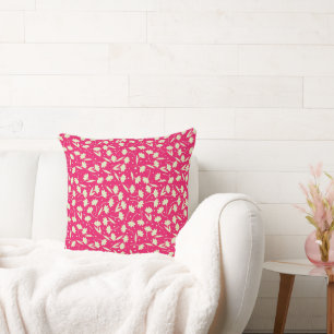 Cojín Decorativo Dibujo de flor blanca diminuta adorable patrón ros