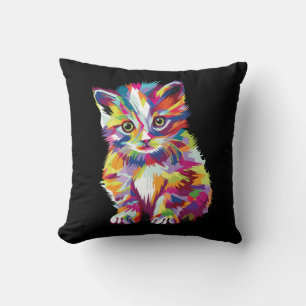 Cojín Decorativo Dibujo de gatitos lindo y colorido