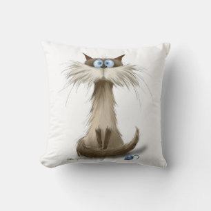 Cojín Decorativo Dibujo de gato siamés